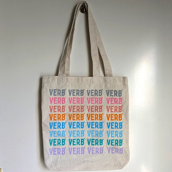 🆕 VERB Products 100% Cotton Canvas Rainbow Multicolored Tote Shoulder Bag - Picture 2 of 10